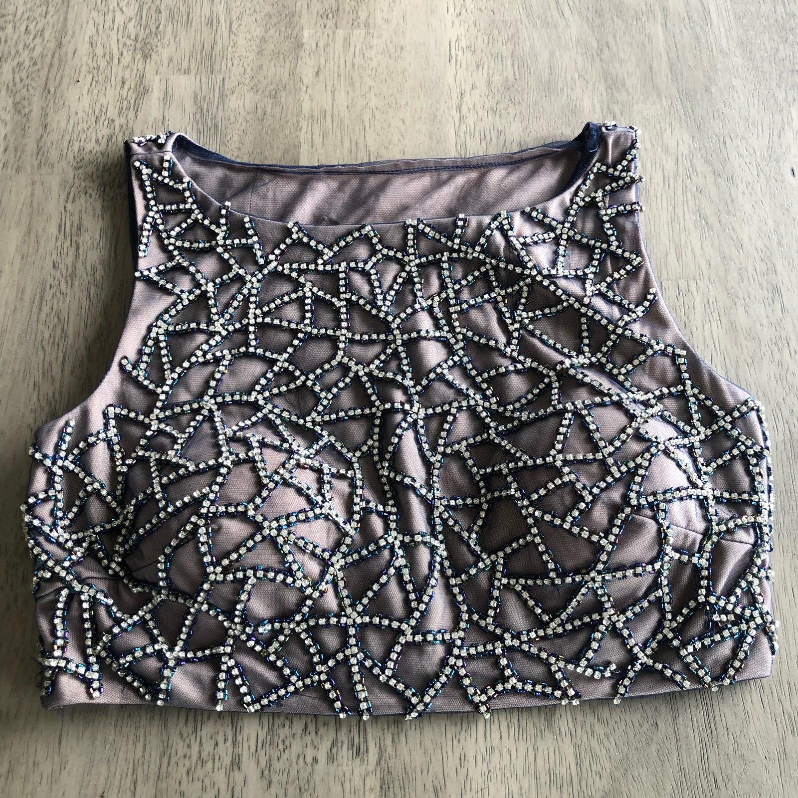 Terani Couture Beaded Rhinestone Crop Top - 10